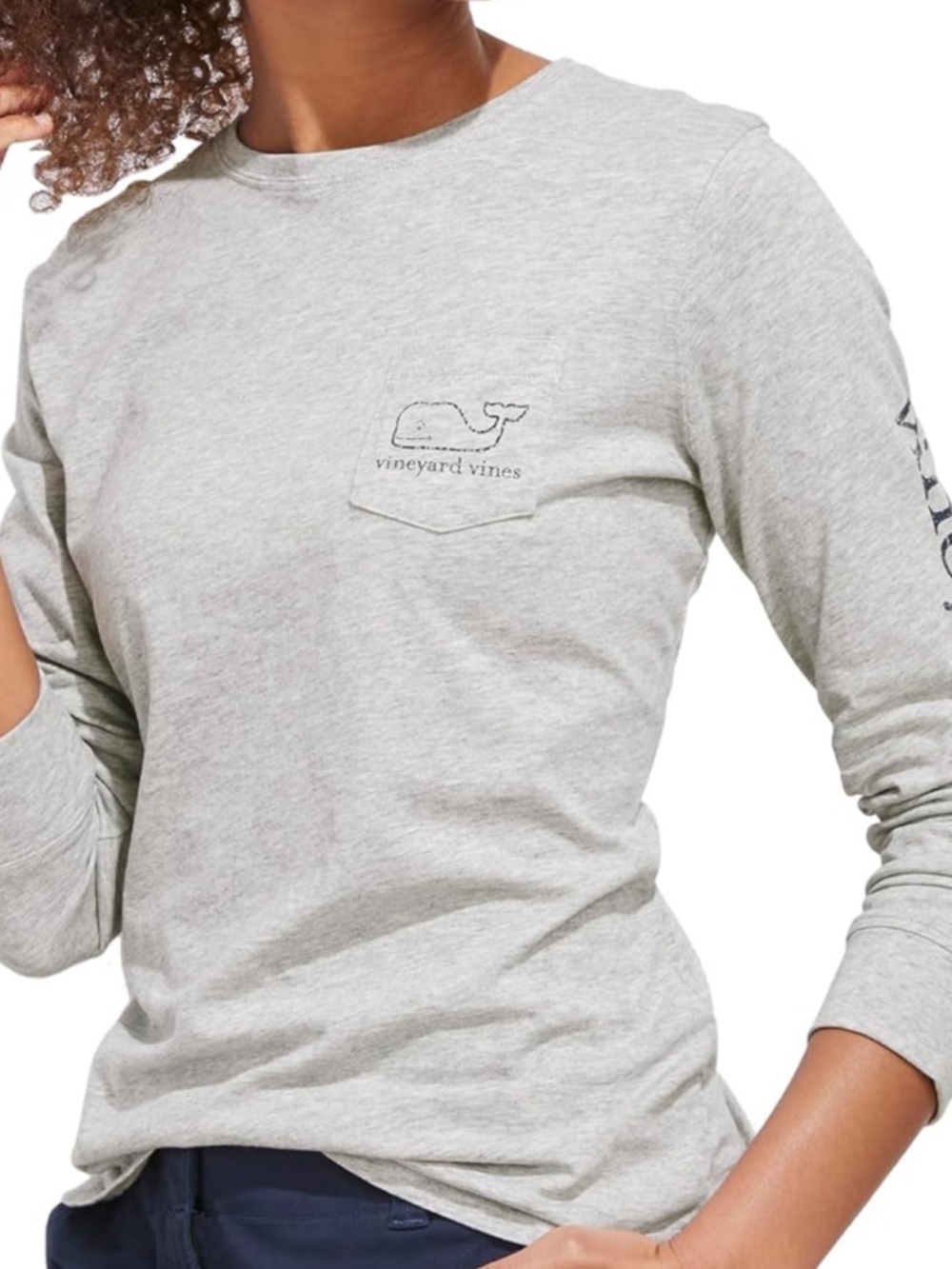 Vineyard Vines Gray Fitted Long Sleeve T-Shirt